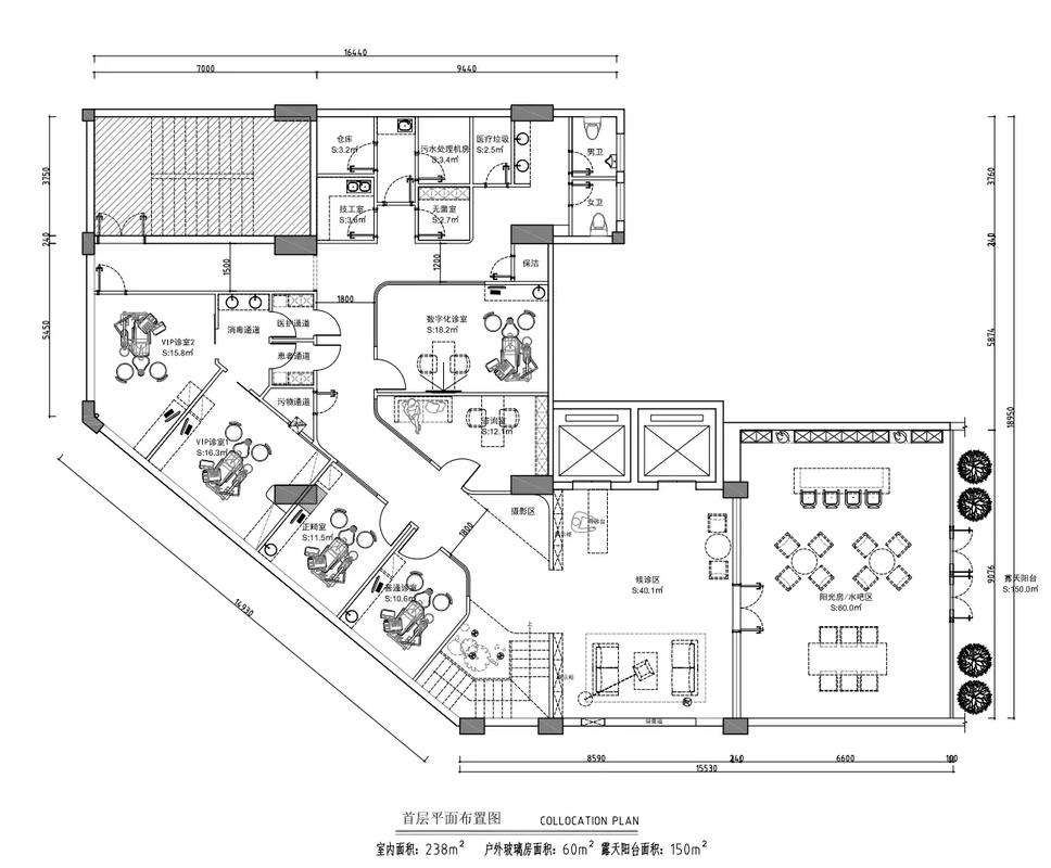 200-300平方米口腔診所平面設(shè)計(jì)方案